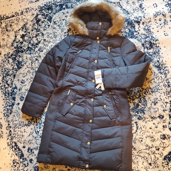 Michael Kors Jackets & Blazers - MICHAEL KORS Faux Fur Trim Hooded Down Puffer Coat